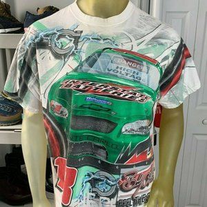 Vintage Bobby Labonte All Over Print NASCAR Interstate T-Shirt. Size Medium